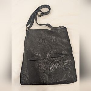 Maxon Collection Black Leather Messenger Bag-NWOT